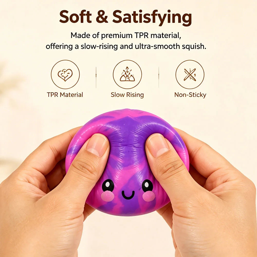 Glitter Bao Bun Squishy | Water Bead Filled Stress Relief Squeeze Toy | Desk Companion