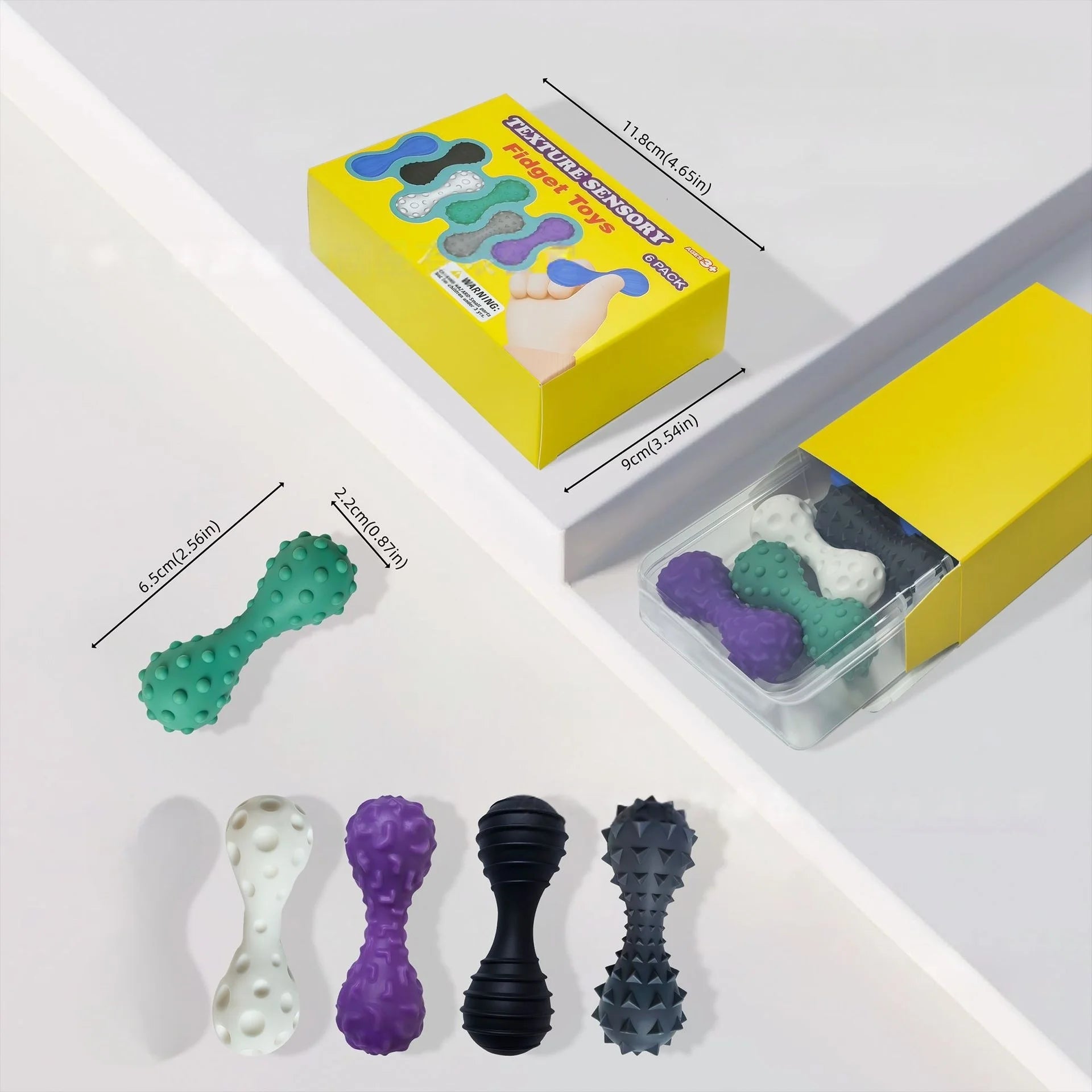 Sensory Fidget Stones 6-Pack | Textured Silicone Calming Toys for Anxiety & Autism