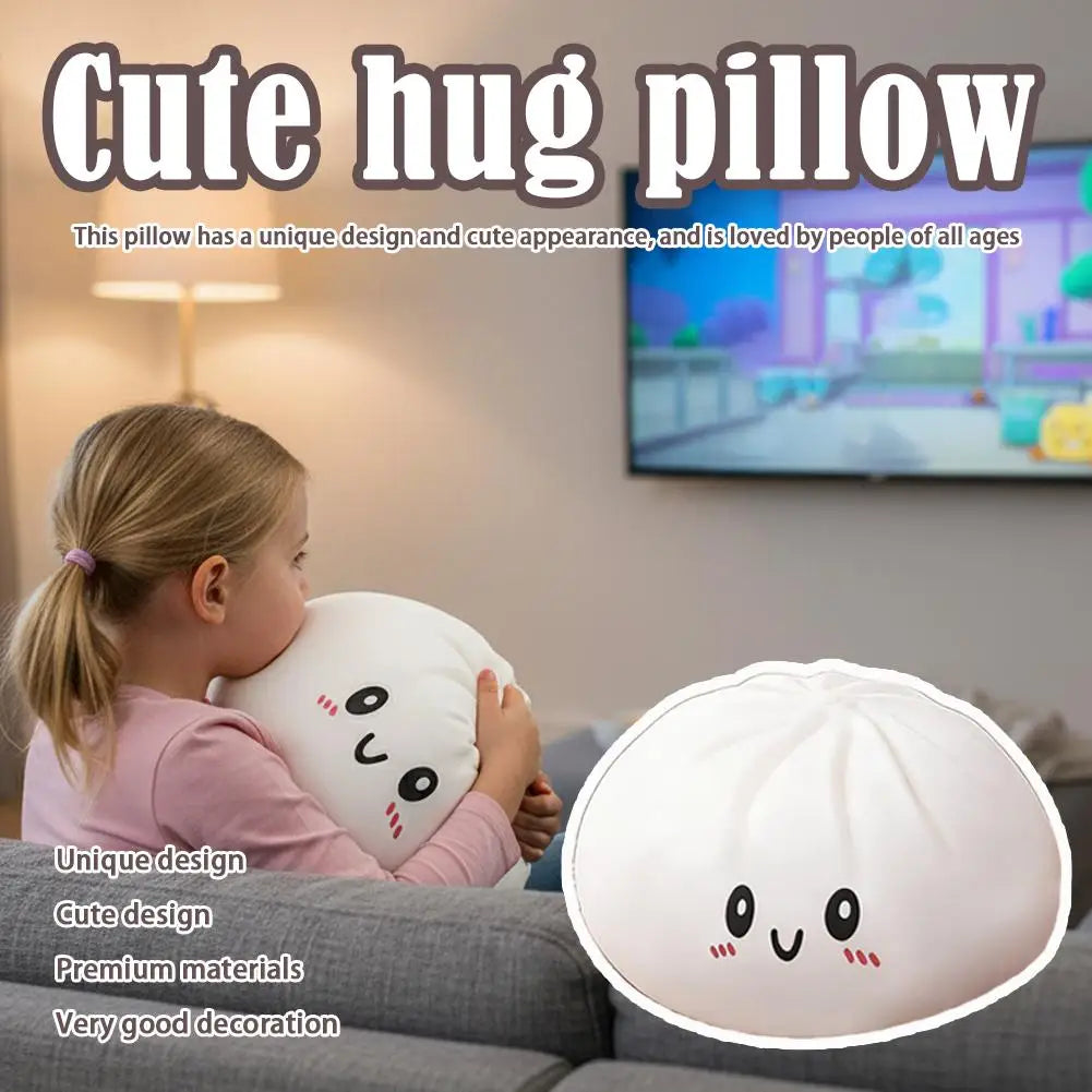 Large Dumpling Squishy Plush Pillow | Soft Huggable Steamer Design | Stress Relief Toy