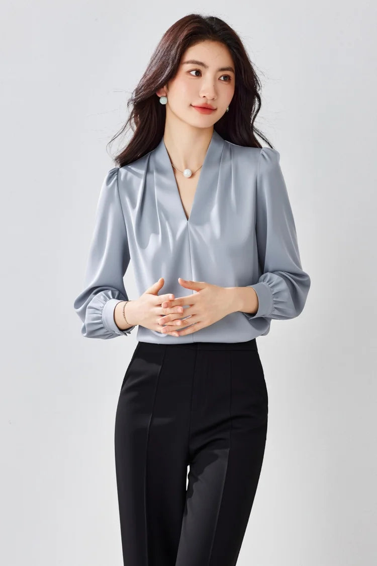 Women's Satin Office Blouse