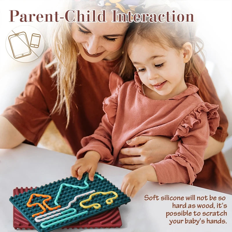 Montessori Sensory Activity Board | BPA Free Silicone Anxiety Relief Twistable Toy