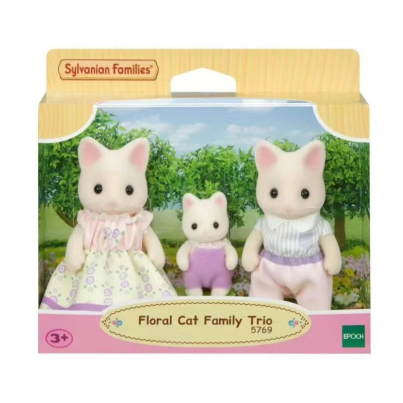 Sylvanian Families Anime Girl Figures Calico Critters Furniture Set Floral Cat Chocolate Rabbit Elephant Panda Family Trio Girts