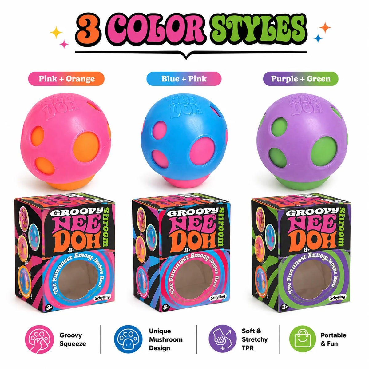 NEEDOH mushroom-shaped soft and slowly rising decompression toy helps adults squeeze to relieve mood and fight anxiety