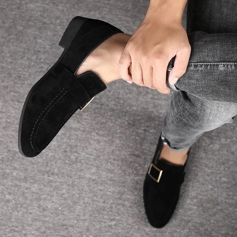 2026 Men's Dress Shoes Britain Casual Shoes High End Designer Suede Loafers for Man Luxury Banquet Wedding Shoes Zapatos Hombre