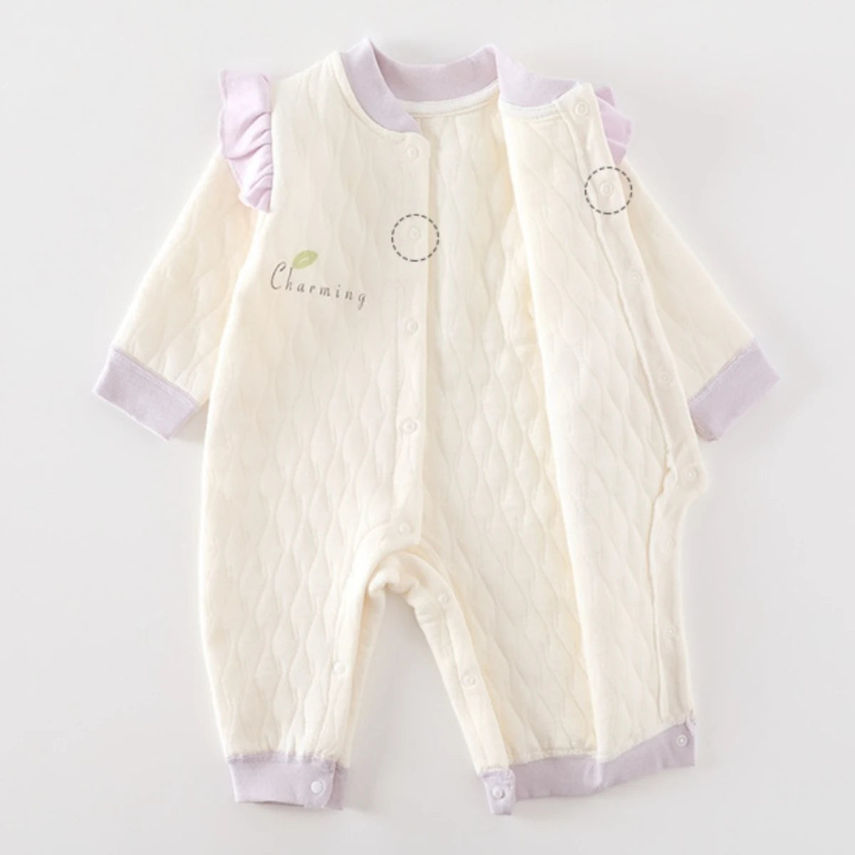 Baby Girl Floral Cotton Knit Jumpsuit Bodysuit