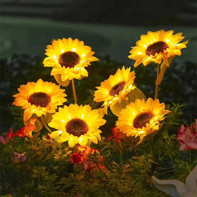 Solar Butterfly & Sunflower Lawn Lamp | Outdoor Garden Solar Light