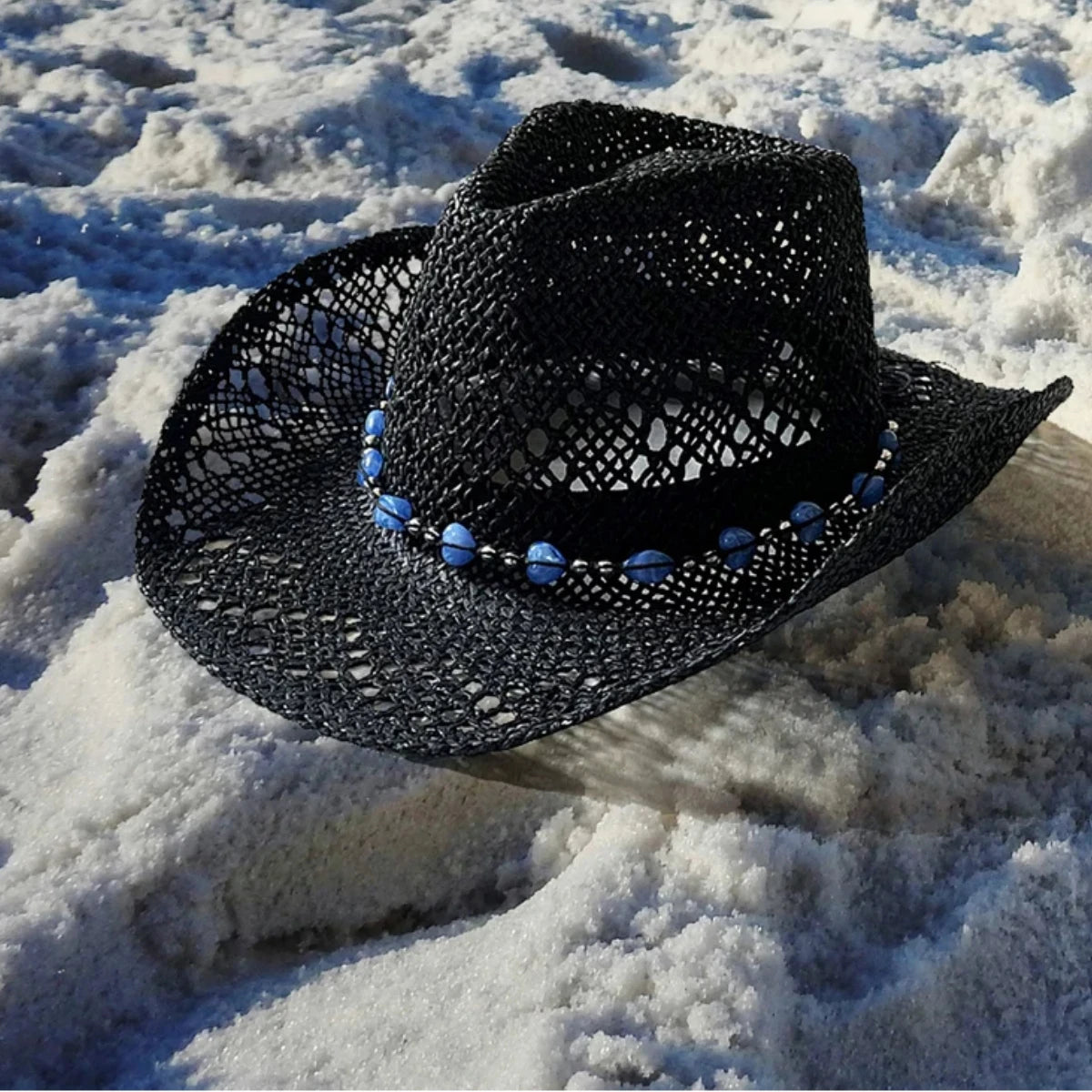 Women's Straw Cowgirl Hat – Wide Brim Shapeable Western Beach Sun Hat | Coastal Cowgirl Style