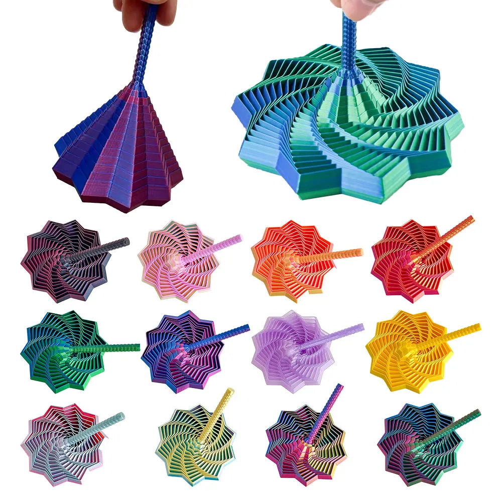 3D Visual Illusion Fidget Star | Sensory Stress Relief Spiral Ornament