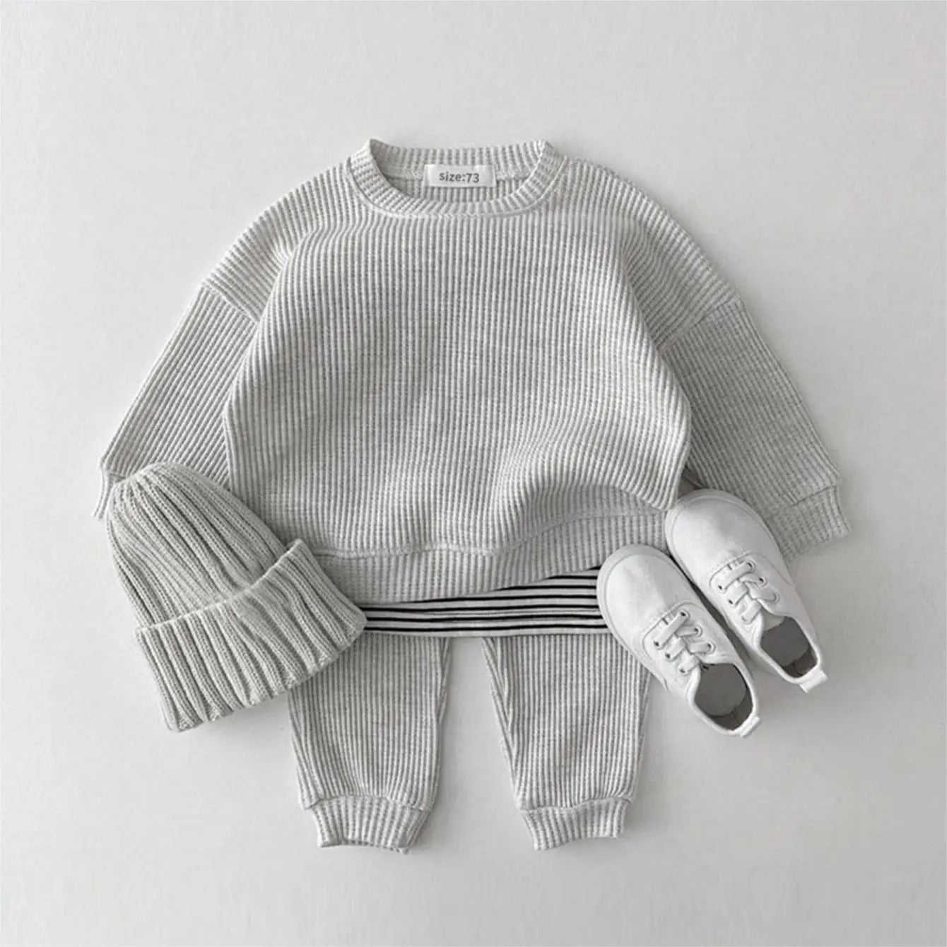 Baby & Toddler Unisex Waffle Cotton Tracksuit Set