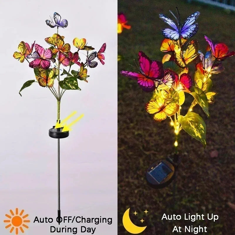 Solar Butterfly & Sunflower Lawn Lamp | Outdoor Garden Solar Light