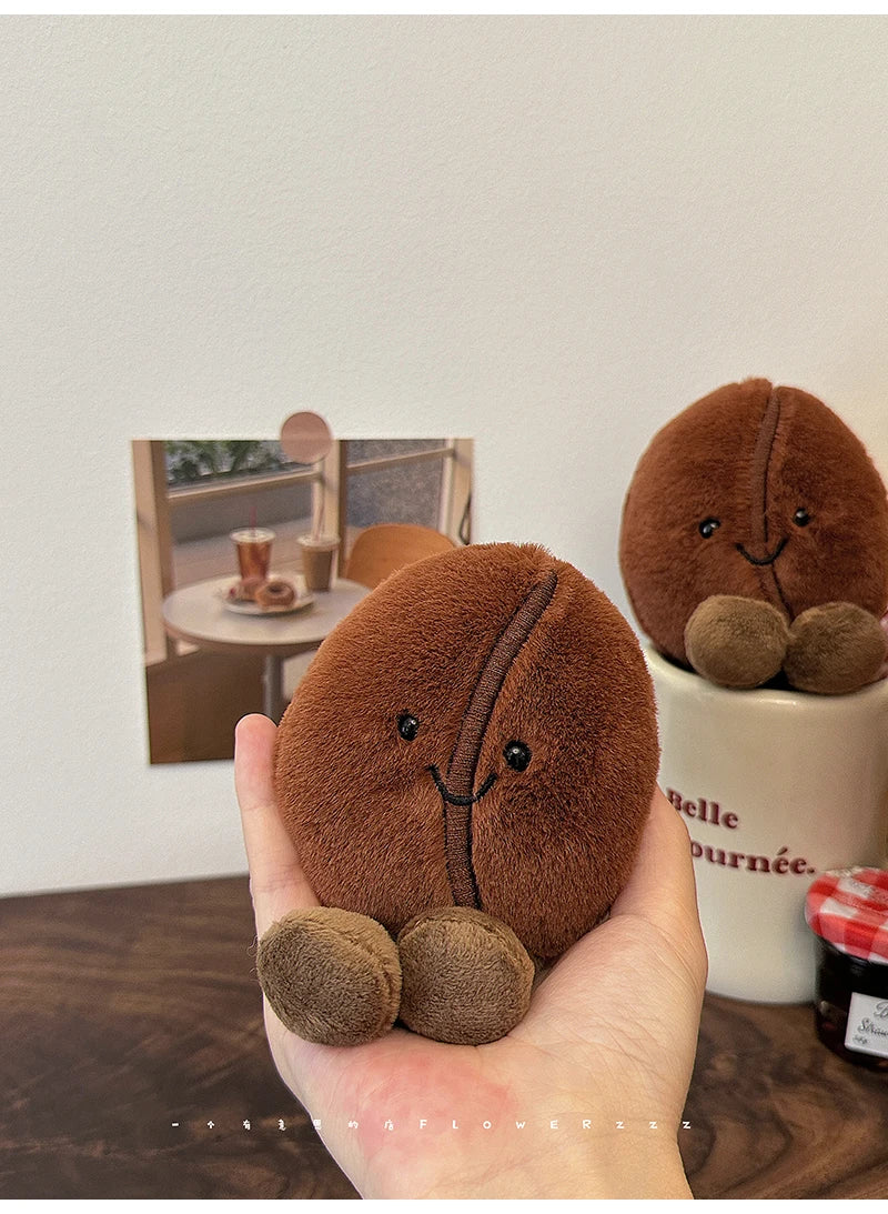 Jellycat-Style Coffee Bean Plush Toy | Soft Stuffed Food Doll — Cute Home Decor & Gift