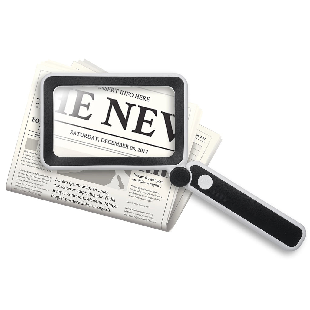 4X Large Magnifying Glass with LED Lights USB Loupe Rechargeable Magnifier Handheld Reading Magnifying Lamp With LED Lighting