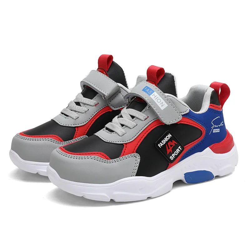 Boys' PU Leather Breathable Sport Sneakers