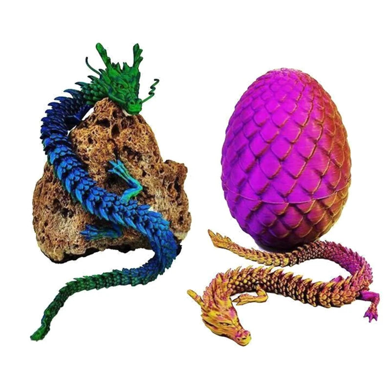 3D Printed Chinese Dragon Figurine - Movable Joints Collectible