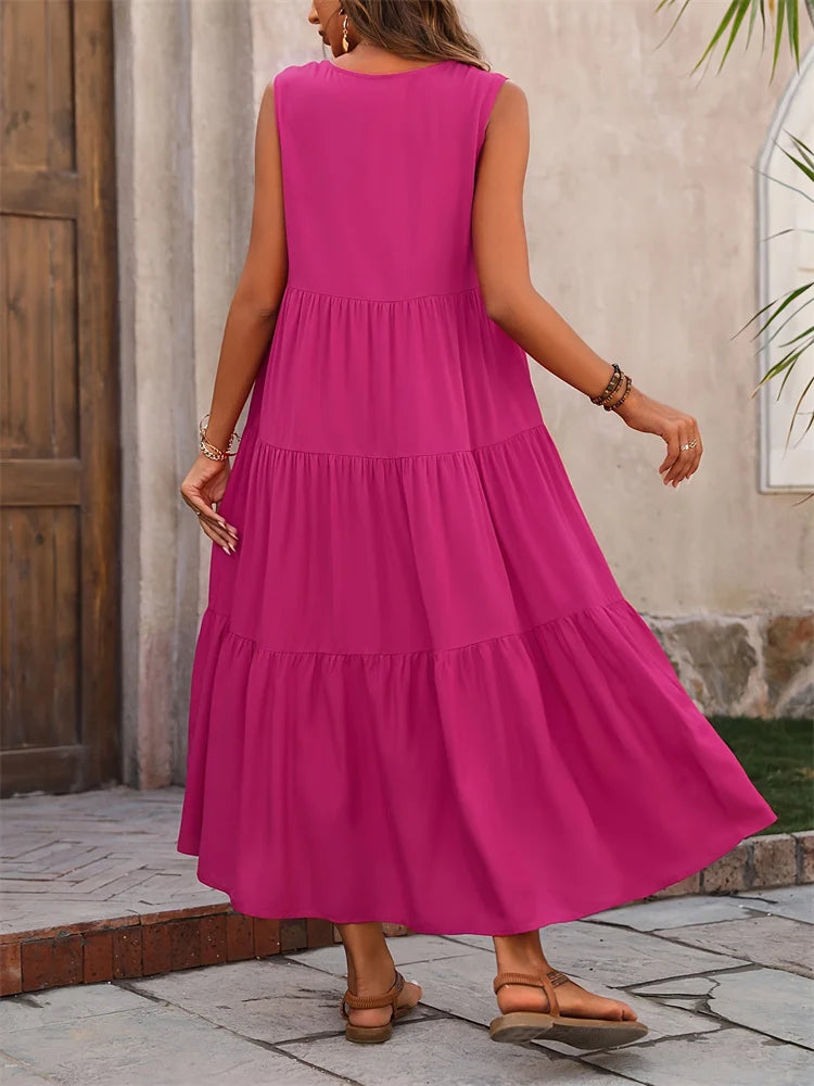 2024 Women Dress Summer Casual Brand Dresses Elegant Yellow Black Dress Femme