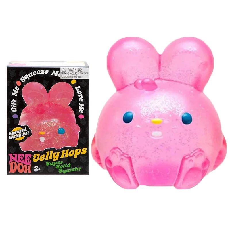Needoh Fuzz Ball Jellyfish Squishy | Soft Stress Relief Squeeze Toy — Random Color, Festival Gift