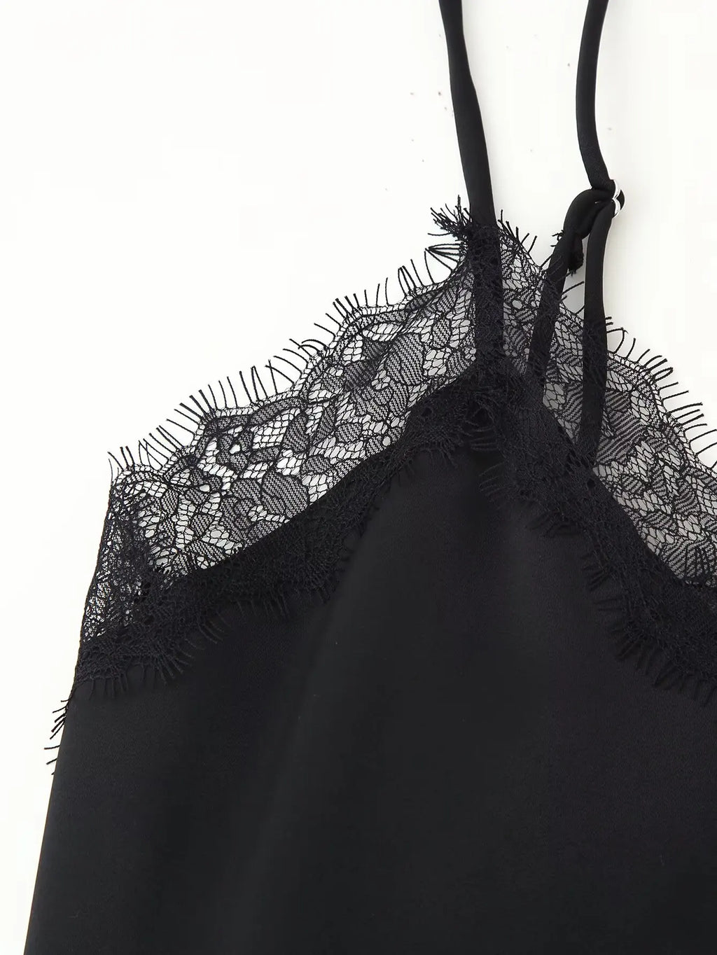 HH 2026 New Fashion Woman Lace Trim Sling Sleeveless V Collar Backless Mini Top Female Slim Fit Thin And Light Sexy Top
