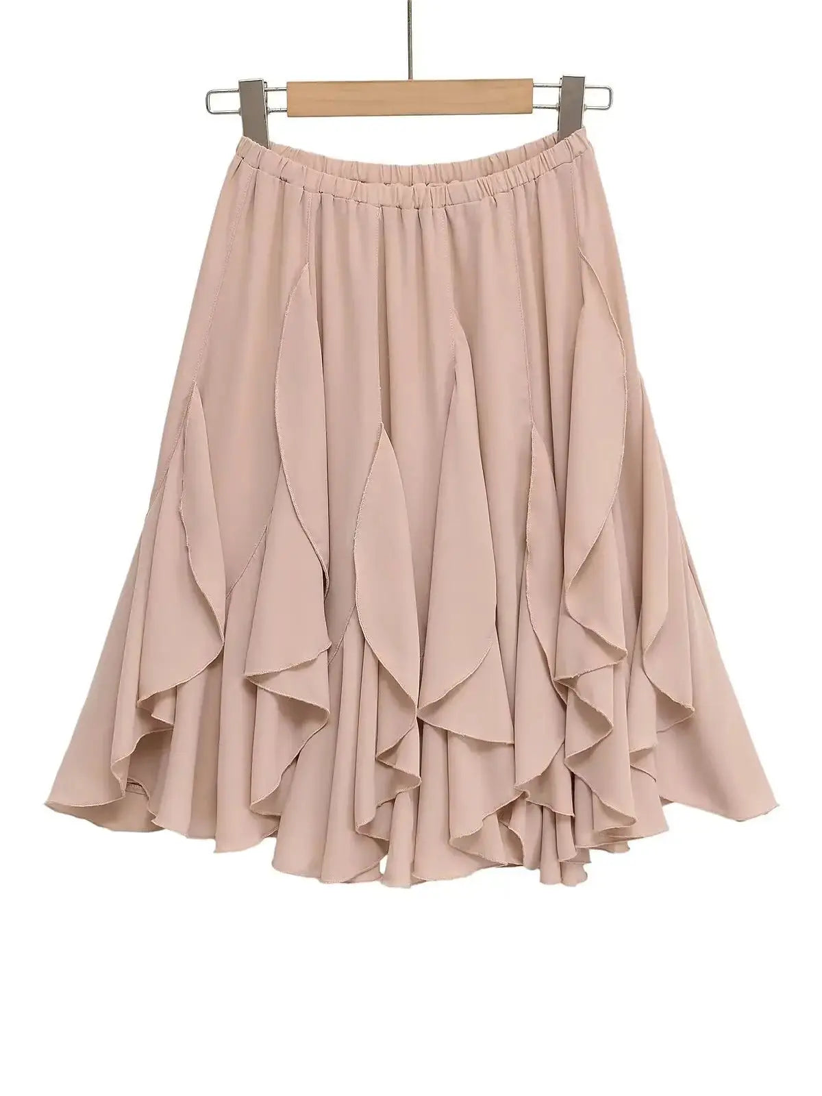 Women's Tiered Ruffle A-Line Midi Skirt