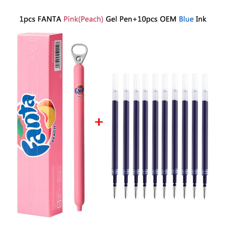 KACO x Fanta Pull-Tab Gel Pens,Creative Ins Signature Pen,0.5mm Quick Drying&Comfortable Grip Fun&Stess Relief Kawaii Stationery