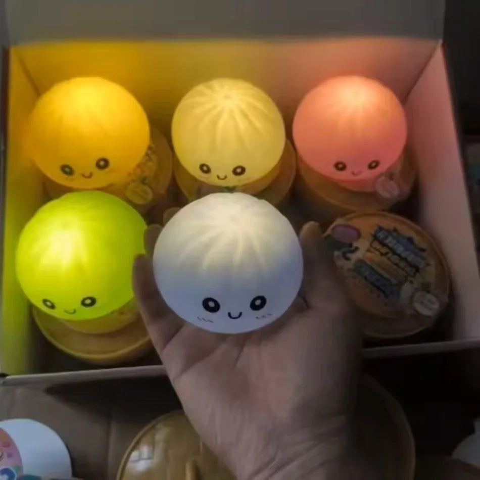 Dumplings Stress Relief Fidget Toys Bedroom Desktop Decoration Dumpling Vinyl Doll Night Light Luminous Toy Surprise Girl Gift