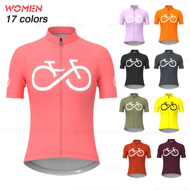 2026 Cycling Jersey Women Bike Mountain Road MTB Top Female Bicycle Shirt Short Sleeve Racing Riding Clothing Summer Blouse Pink