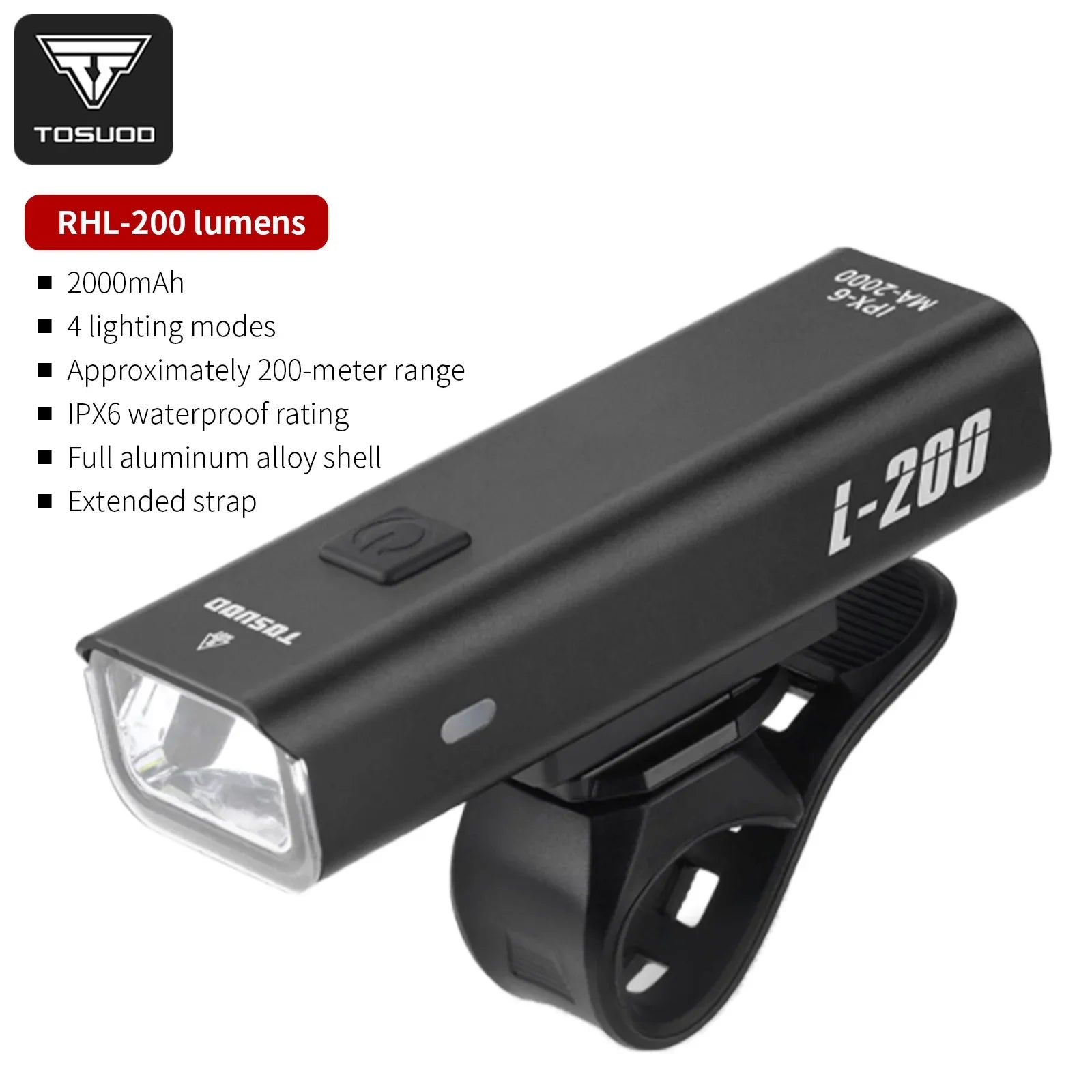 TOSUOD Bicycle Front light 1500 Lumens 4800mAh Bike Light Waterproof USB Charging IPX6 Waterproof Cycling Lamp Accessories