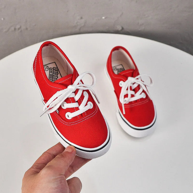 Kids' Unisex Canvas Lace-Up Casual Sneakers