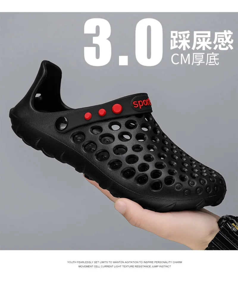 Summer Shoes Men Clogs Eva Slippers Men Flat Sandals Breathable Hole Shoes Men Beach Home Leisure Slides Men Summer Shoes