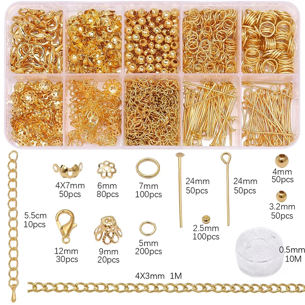 1Set/Bag Jewelry Making Starter Kit Earrings Necklace Findings DIY Beads Jewelry AccessoriesSuitable For Adults And Beginners