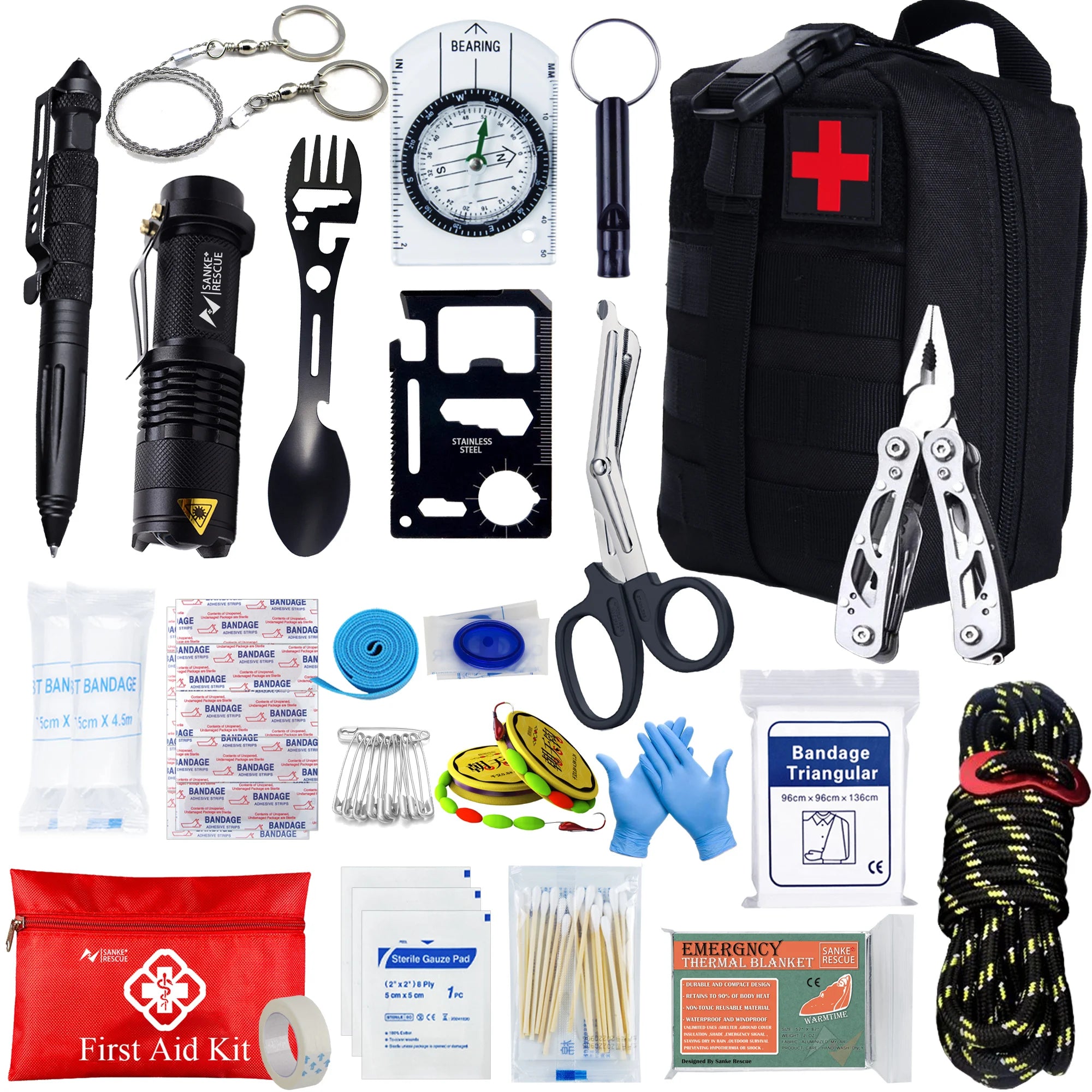 Survival First Aid Kit – MOLLE IFAK Trauma Bag Full Set for Outdoor & EDC