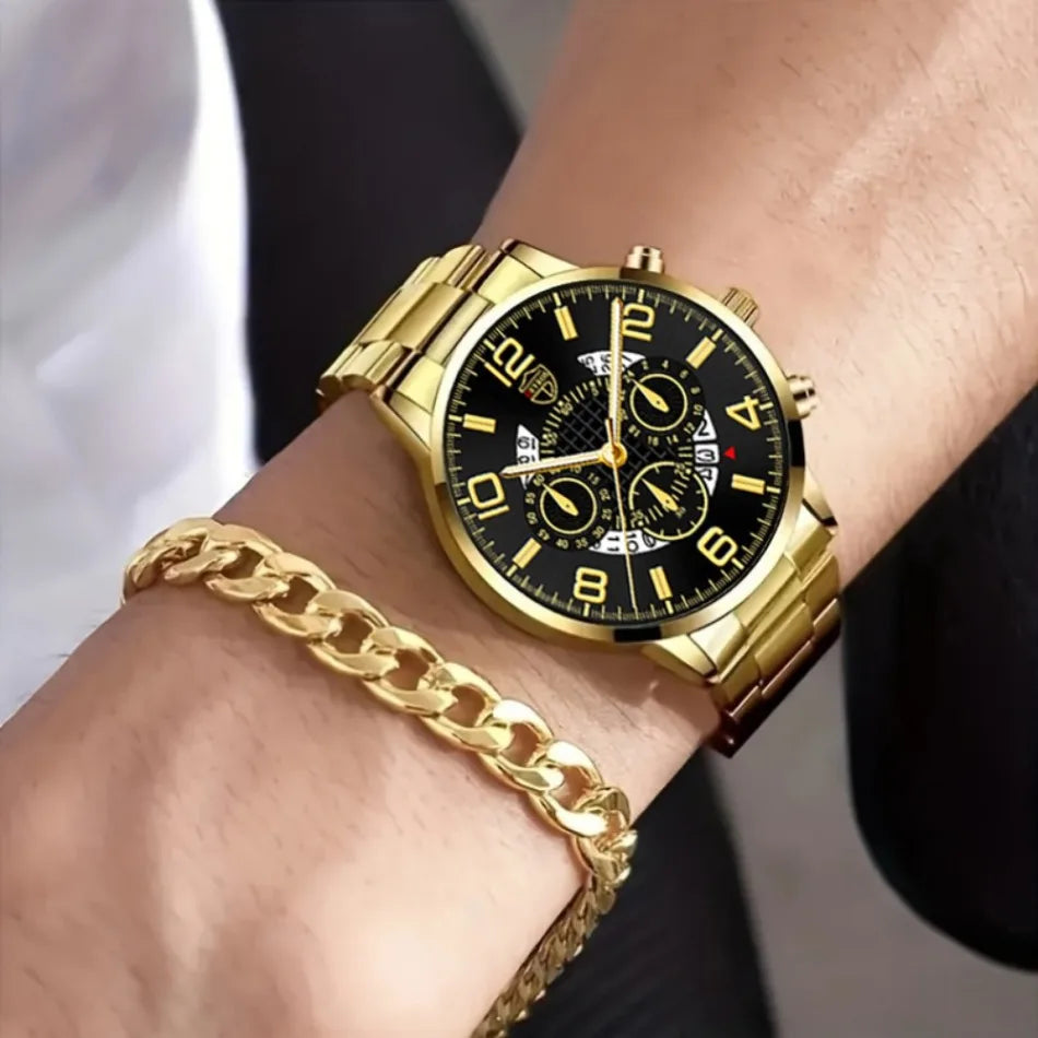 Hot Selling 10 Pcs/set Watches for Men, Watch for Men, Alloy Strap Wrist Watch for Men, Outdoor Style Watch for Men