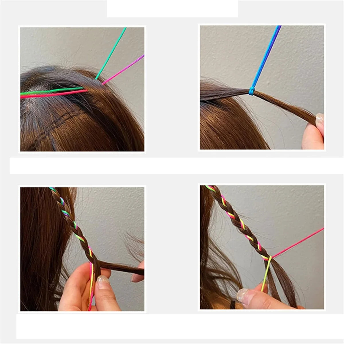 20Pcs Colorful Hair Braids Rope Strands 90cm for Girls African Braids DIY Ponytail Styling Hair Accessories for Girls