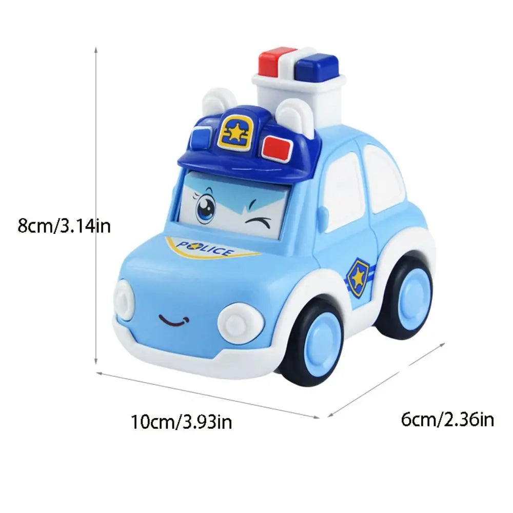 Interactive Police Car Press and Go Car Toy Vehicle Pull Back Push and Go Cars Fire Truck Mini Vehicles Wind-up Cars Toys Gift