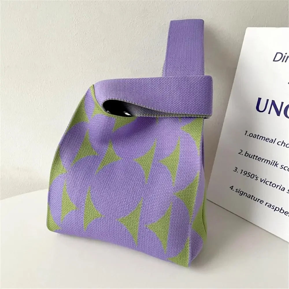 Women's Handmade Knit Wrist Tote Bag