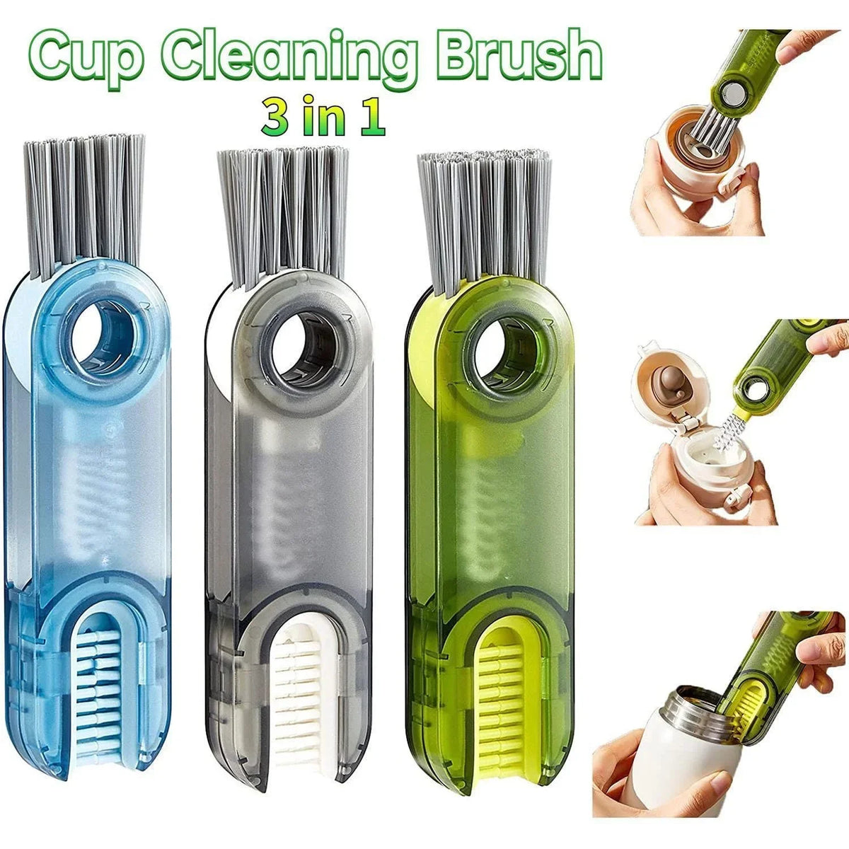 3-in-1 Bottle & Cup Lid Cleaning Brush
