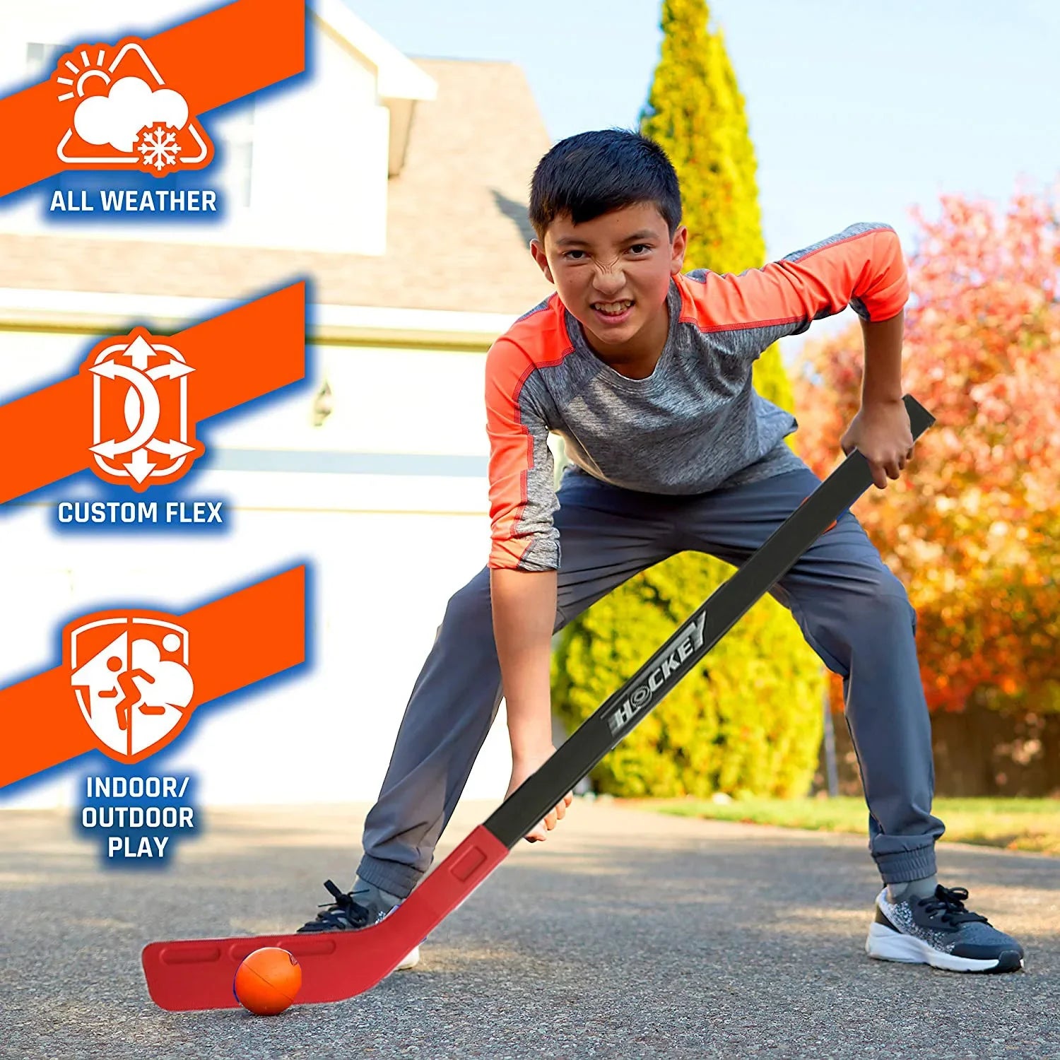Kids Floor Hockey Starter Set – Stick, Puck & Ball for Indoor & Outdoor Play