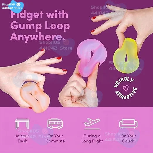 2026 Speks Gump Loop Pressure Ball Soft Stress Relieving Sensory Fidget Stress Ring Gel Squishy Toy for Kids Adults