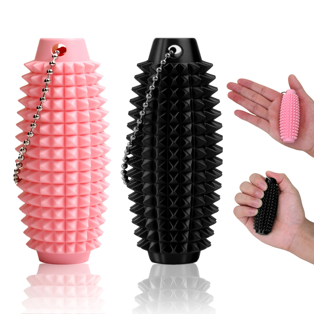 Mini Spiky Fidget Massage Keychain – 3D Silicone Pain Stim Sensory Toy for Anxiety Relief, Singles & 4-Pack