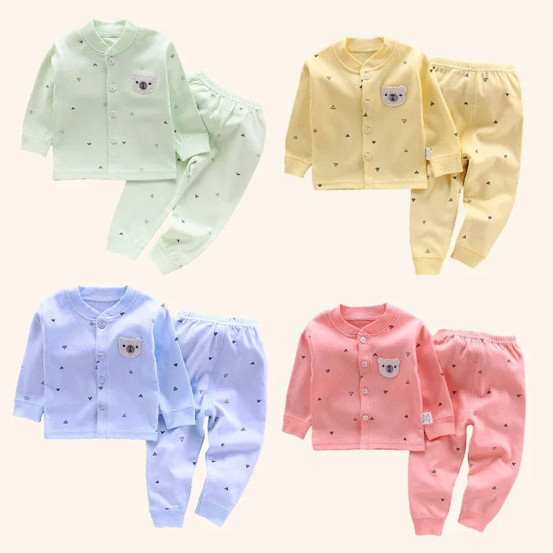 Baby Unisex 100% Cotton Cartoon Pajama Top & Pants Set