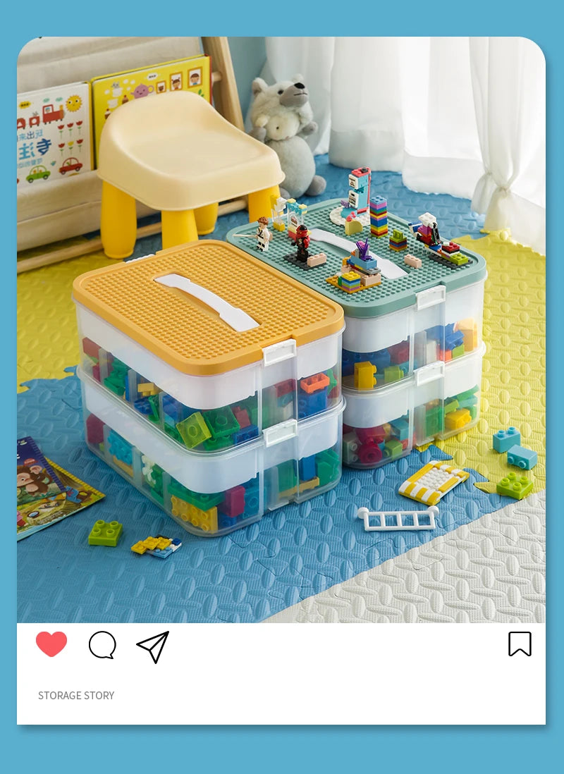 Lego Storage Box Building Block Organizer Particle Toy Jigsaw Puzzle Container Partition Lego Storage Bin Children Toy Organizer