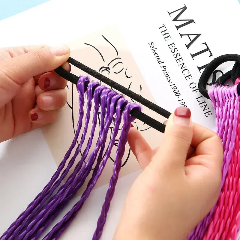 Korean Fashion Kids Wig Braids Girls Dirty Braid Hair Rope Children Gradient Barrettes Headwear Baby Kids Hair Accessories