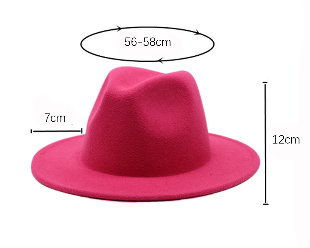Fedora Hats for Women Fashion Elegant Bowler Dress Caps Panama Church Wedding Ribbon Band Hat Men Felt Jazz Hat