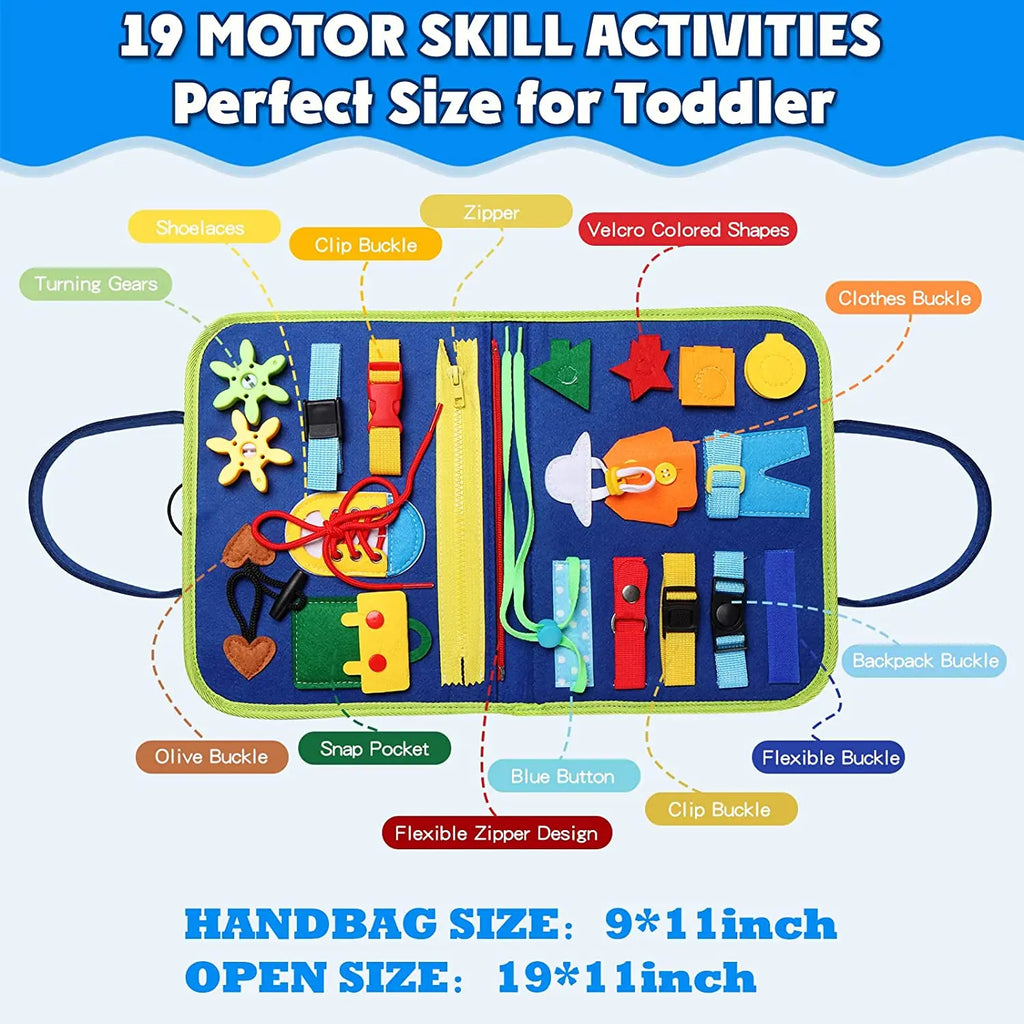 Montessori Toddler Busy Board | Autism Sensory Toy for Life Skills & Motor Development