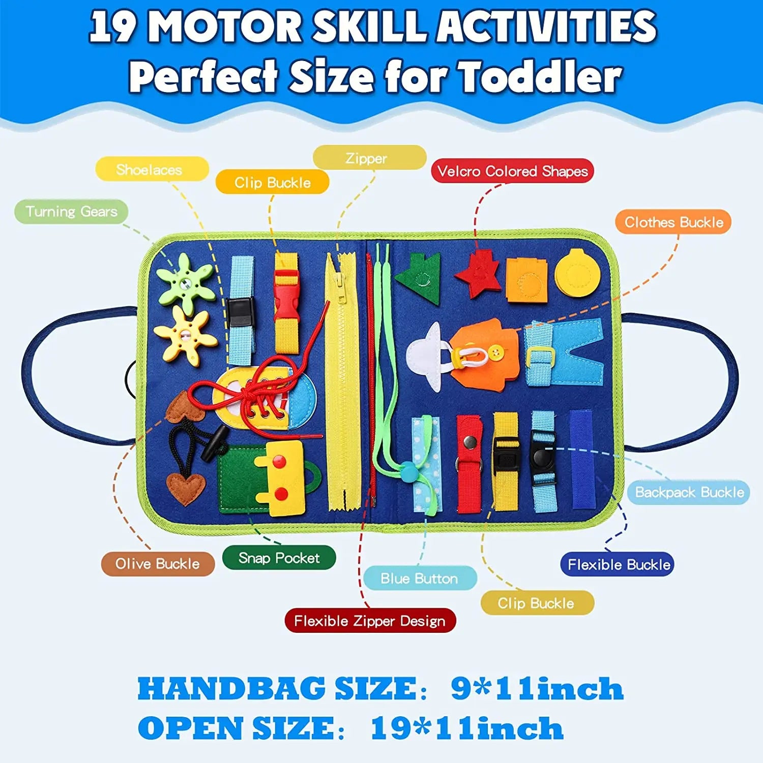 Montessori Toddler Busy Board | Autism Sensory Toy for Life Skills & Motor Development