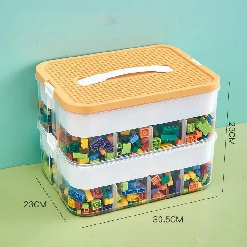 Lego Storage Box Building Block Organizer Particle Toy Jigsaw Puzzle Container Partition Lego Storage Bin Children Toy Organizer