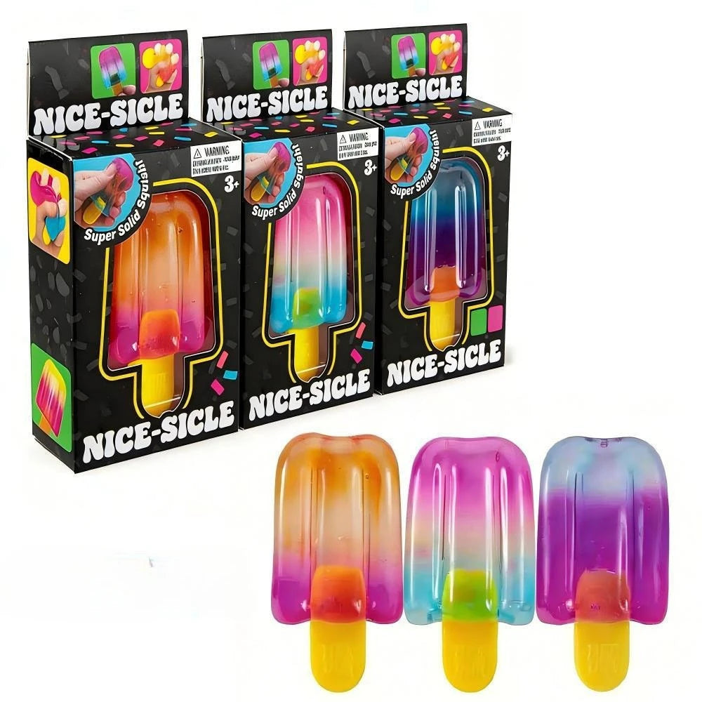 Schylling Needoh Nice Cube & Nice-Sicle | Squishy Stress Relief Anti-Anxiety Squeeze Toy for ADHD