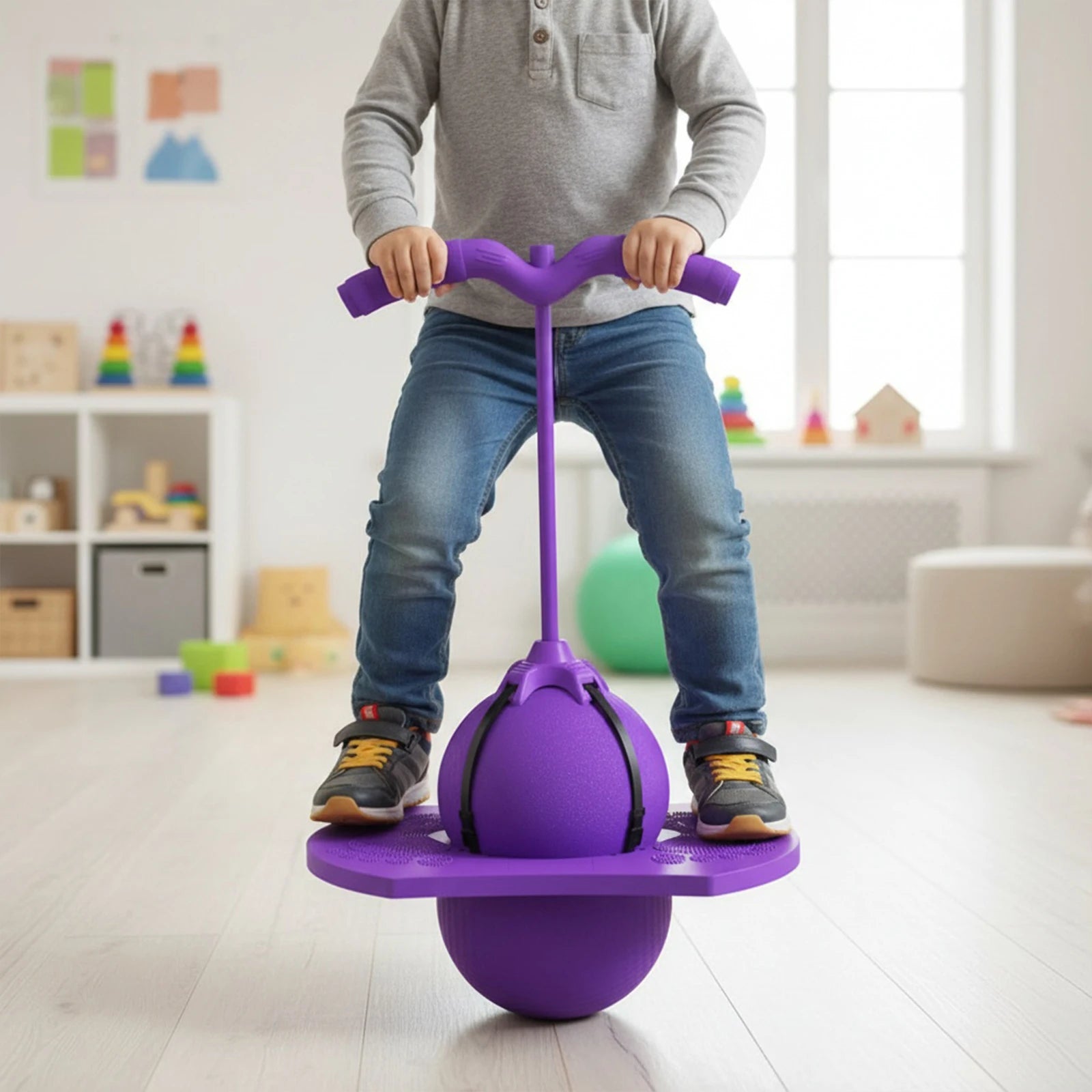 Kids Pogo Bouncing Ball with Handle – Outdoor Jump & Balance Toy