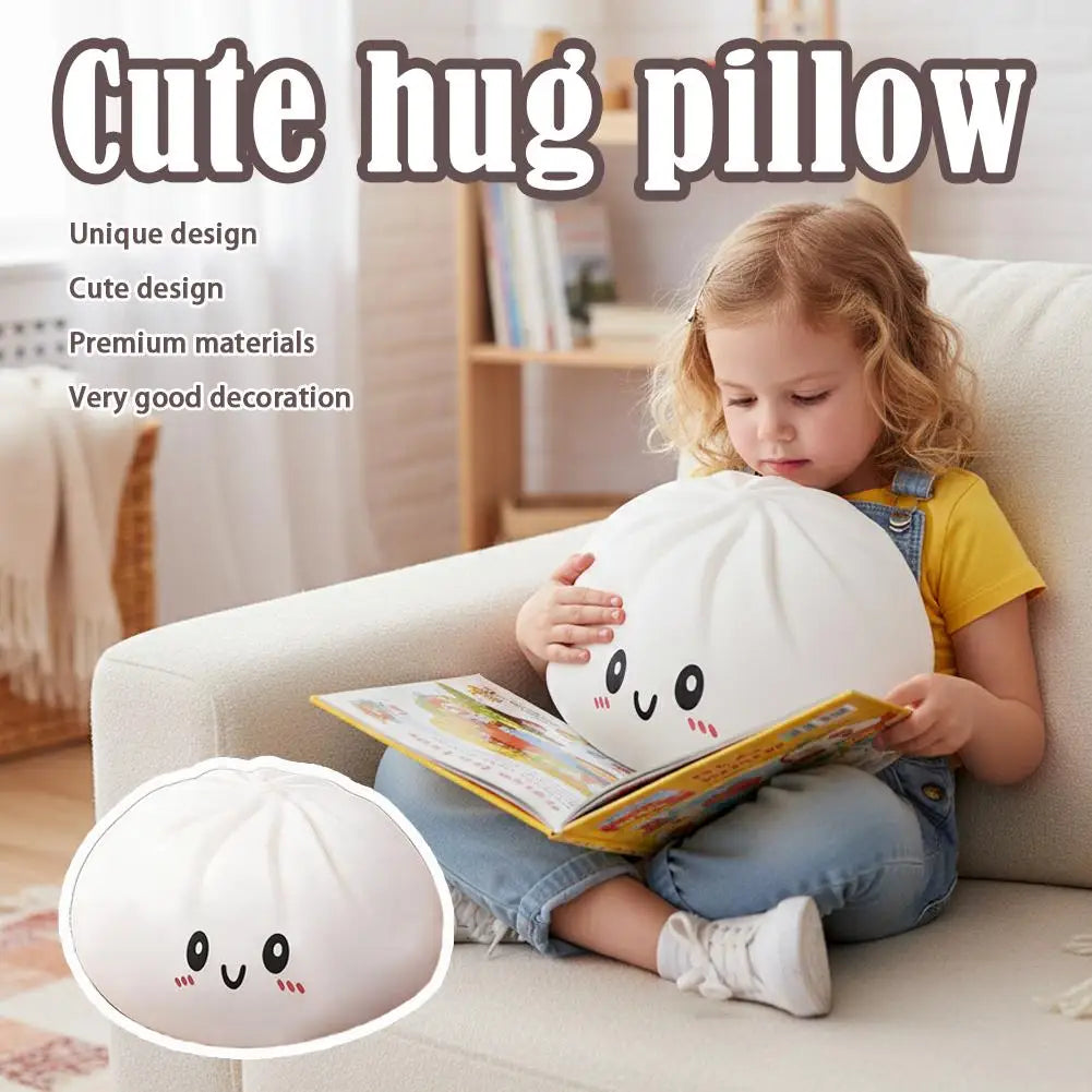 Large Dumpling Squishy Plush Pillow | Soft Huggable Steamer Design | Stress Relief Toy