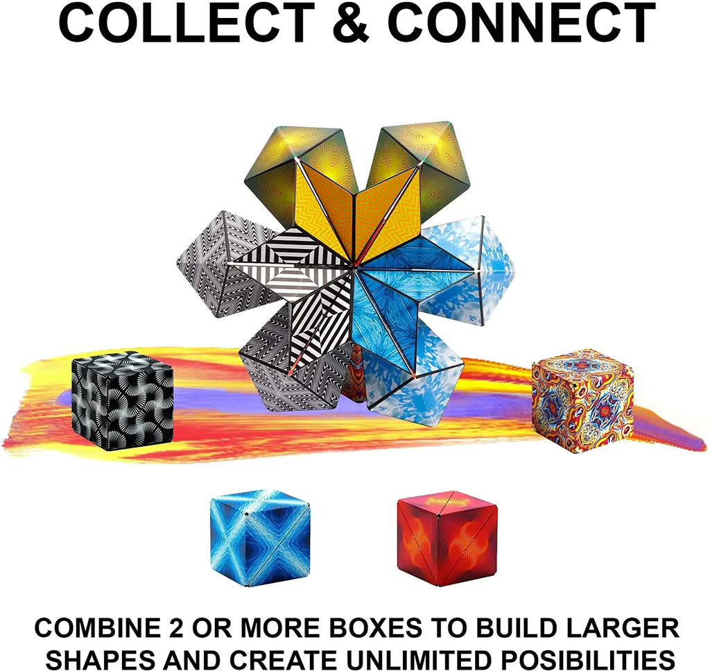 3D Dreamy Changeable Magnetic Magic Square Infinite Flippig Geometry Puzzle Game Antistress Fidget Toy Children Birthday Gift
