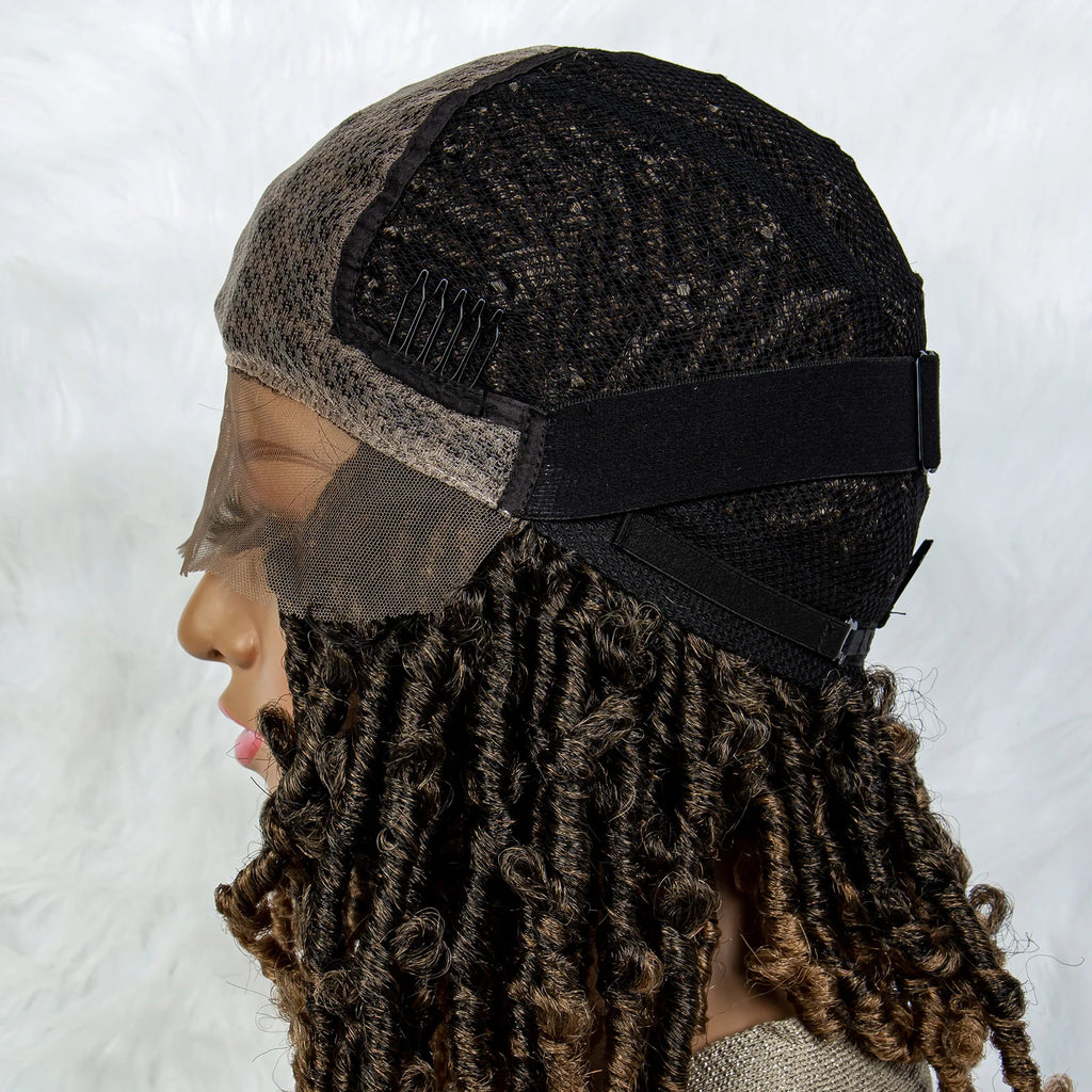 Synthetic Lace Front Wig Braided Wigs Dreadlock Wig 16 inches Short Knotless Butterfly Locs Wigs for Black Women Synthetic Wig